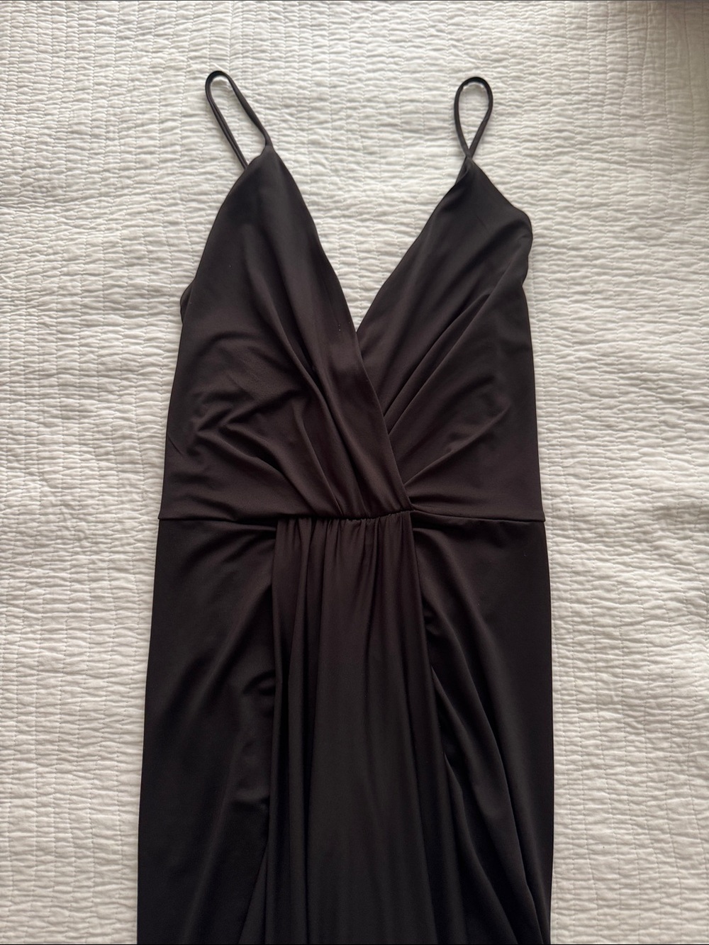 Classic Black Spaghetti-Strap Wrap Front Dress - WORN ONCE